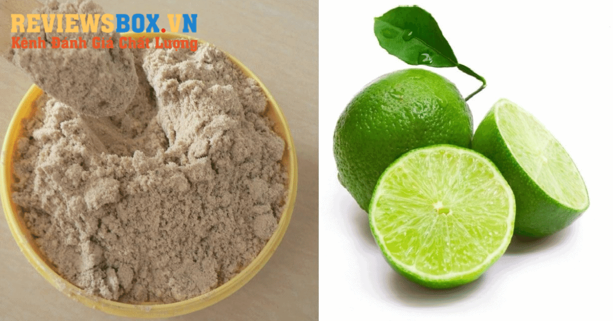 chanh và bột cám gạo