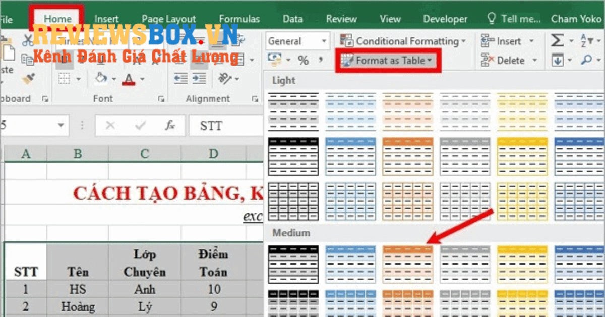 Cách Chỉnh Sửa Bảng Trong Excel